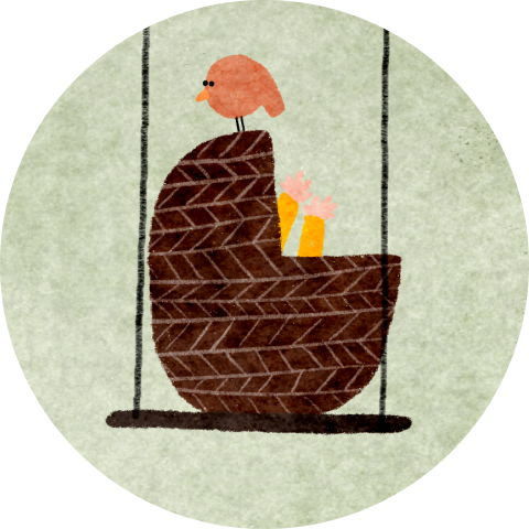 Sluitzegel rond schommel wiegje | 25 stuks